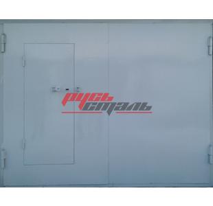 двухстворчатые металлические ворота модель ВГМ - 16